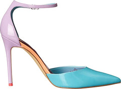 Nine West Faiz3 Light Blue/Lilac Ankle Strap Pointed Toe Stiletto Heel Pumps