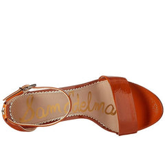 Sam Edelman Yaro Tawny Brown Ankle Strap Open Round Toe Block Heel Sandal