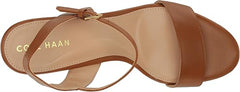 Cole Haan Josie British Tan Leather Ankle Strap Open Toe Block Heeled Sandals