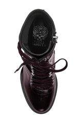 Vince Camuto Ermania Warm Dark Red Block Heel High Heel Lace Up Platform Boots