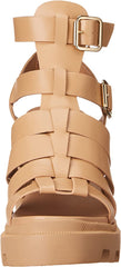 Steve Madden Cosmic Tan Block Heel Squared Toe Strappy Buckle Heeled Sandals