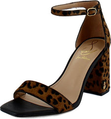 Sam Edelman Daniella Granada Tan Leopard Ankle Strap Block Heeled Sandals