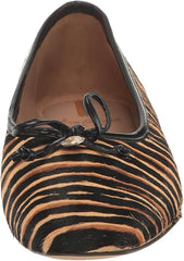 Sam Edelman Meadow Tan Multi Slip On Squared Toe Bow Detailed Ballet Flats