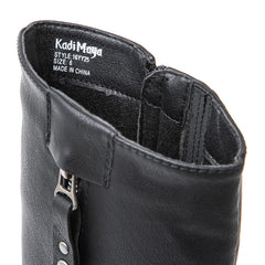 GLOBALWIN Women's Knee High Boots Side Zip Buckle Detail Riding Boots For Women