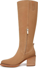 Sam Edelman Soyer Golden Caramel Block Heeled Almond Toe Knee High Western Boots