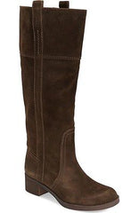 Lucky Brand Heloisse Hibiscus Dark Moss Suede Knee High Harness Riding Booties