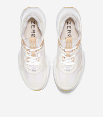 Cole Haan 5.ZeroGrand Embrostitch Runner White/White Sand Lace Up Sneakers