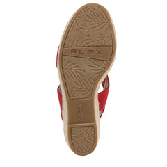 LifeStride Tallulah Red Fashion Slingback Open Toe Casual Espadrille Wedge Sandals