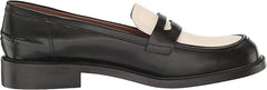 Sam Edelman Colin Black/Bright White Leather Slip On Rounded Toe Classic Loafers