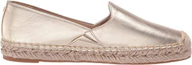 Sam Edelman Kesia Molten Gold Slip On Round Toe Espadrille Platform Flat Loafers