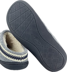 Clarks Indoor and Outdoor Light Grey Slipper Cozy Wool Mule Slip-On Fur Lined Clogs