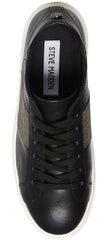 Steve Madden Swept Black Lace Up Rounded Closed Toe Platform Fashion Sneakers