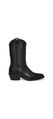 Steve Madden Laredo Black Leather Modern Western Cowboy Mid Calf Classic Boots