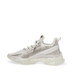 Steve Madden Women's MAXIMA Textile Lace Up Sneakers GREY MULTI