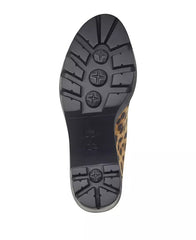 Jessica Simpson Mikah Leopard Pull-on Hiker Block Heel Lace up Combat Booties