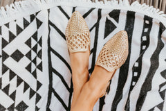 Sam Edelman Clara Gold Metallic Leather Slip On Slides Mules Flats Slides