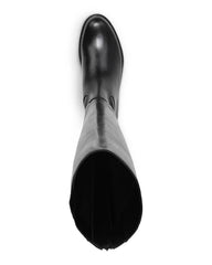 Sam Edelman Mikala Wide Calf Black Leather Rounded Toe Riding Knee High Boots