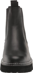 Dolce Vita Moana H2O Black Leather Pull On Rounded Toe Lugged Sole Ankle Boots