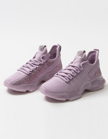 Steve Madden Women's Maxima Sneaker Lilac Purple Lace Up Boyfriend Sneakers