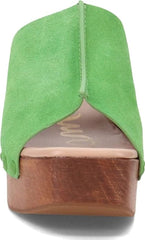 Sam Edelman Josselyn Lime Squared Open Toe Slip On Studded Block Heel Sandals