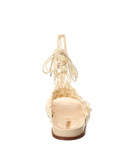 Sam Edelman Nicolette Natural Rounded Open Toe Tie Up Strappy Flats Sandals