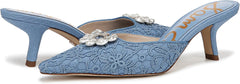 Sam Edelman Brit Royal Sky Blue Orchid Kitten Heel Slip On Pointed Toe Pumps