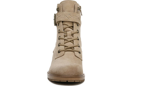Zodiac Gemma Sand Lace Up Block Heel Rounded Toe Buckle Combat Ankle Boots