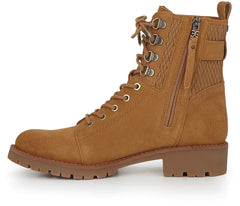 Sam Edelman Jansen Camel Hiker Suede Lace Up Round Toe Combat Ankle Moto Boots