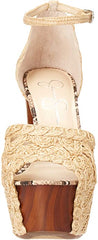 Jessica Simpson Dessie High Platform Nude Ankle Strap Heeled Sandals Natural