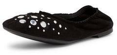 Cecelia New York Jacob Ink Black Suede Elastic Womens Ballet Flats Flexible Shoe