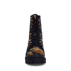 Steve Madden Pass Camo Multi  Rhinestone Loce Sole Lace Up Hiker Combat Boots