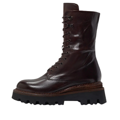 Sam Edelman Wyatt Cayenne Brown Lug Sole Moto Lace Up Lug Sole Combat Ankle Boot