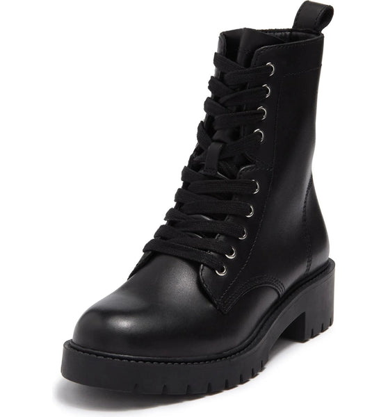 Steve Madden Checker Fashion Lace Up Rounded Toe Combat Chunky Ankle Boots 6.5