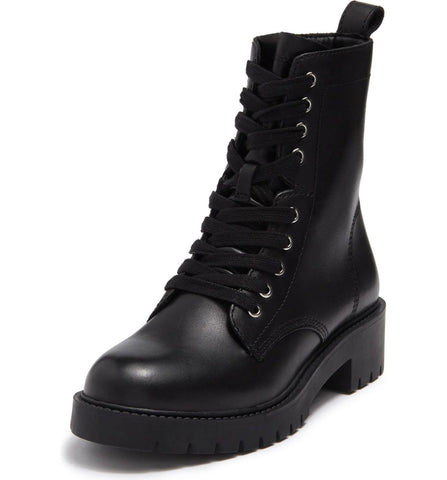 Steve Madden Checker Fashion Lace Up Rounded Toe Combat Chunky Ankle Boots 6.5