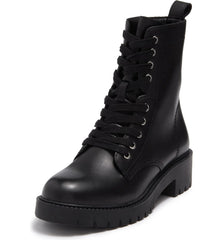 Steve Madden Checker Fashion Lace Up Rounded Toe Combat Chunky Ankle Boots 6.5