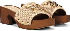 Sam Edelman Francina Natural Platform Slip On Slide Mule Block Heeled Sandals