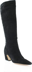 Sam Edelman Sulema Black Block Heel Pointed Toe Fashion Leather Knee High Boots