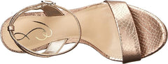 Sam Edelman Jade Pewter Rounded Open Toe Stiletto Heeled Ankle Strap Sandals