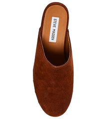 Steve Madden Brooklyn-1 Cognac Suede Fashion Embellished Platform Slip On Clogs