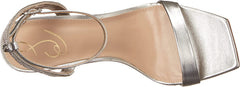 Sam Edelman Ophelia Soft Silver Open Toe Ankle Strap Stiletto Heeled Sandals