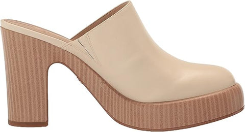 Sam Edelman Shiloh Modern Ivory Slip On Block Heeled Rounded Toe Dress Mules