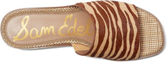Sam Edelman Sabrina Beechwood Multi Squared Open Toe Slip On Mules Sandals