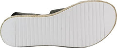 Steve Madden Kimmie Dark Grey Open Toe Platform Espadrille Fitted Wedge Sandal