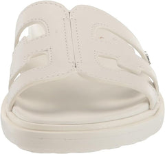 Sam Edelman Valeri Bright White Slip On Open Toe Subtle Detail Platform Sandals