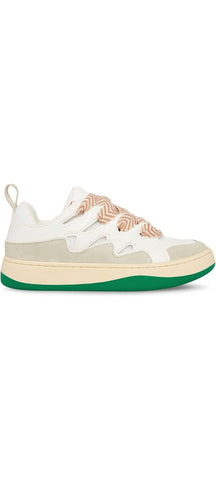 Steve Madden Roaring White/Green Double-Laced Lace Up Low Top Fashion Sneakers