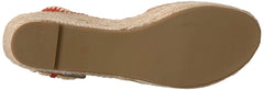 Pour La Victoire Ria Poppy Red Suede Open Toe Espadrille Platform Wedge Sandals