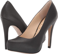 Jessica Simpson Parisah Pointed Toe Classic Black Snake Platform Dress Pumps