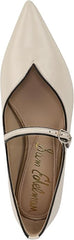 Sam Edelman Noa Ivory/Black Pointed Toe Mary Jane Strap Slip On Flats Shoes