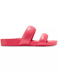Cole Haan Mojave Double Band Geranium Leather Slip On Rounded Open Toe Sandals