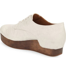Kelsi Dagger Brooklyn Bone Leather Lace up Platform Flatform Wedge Derby Shoes